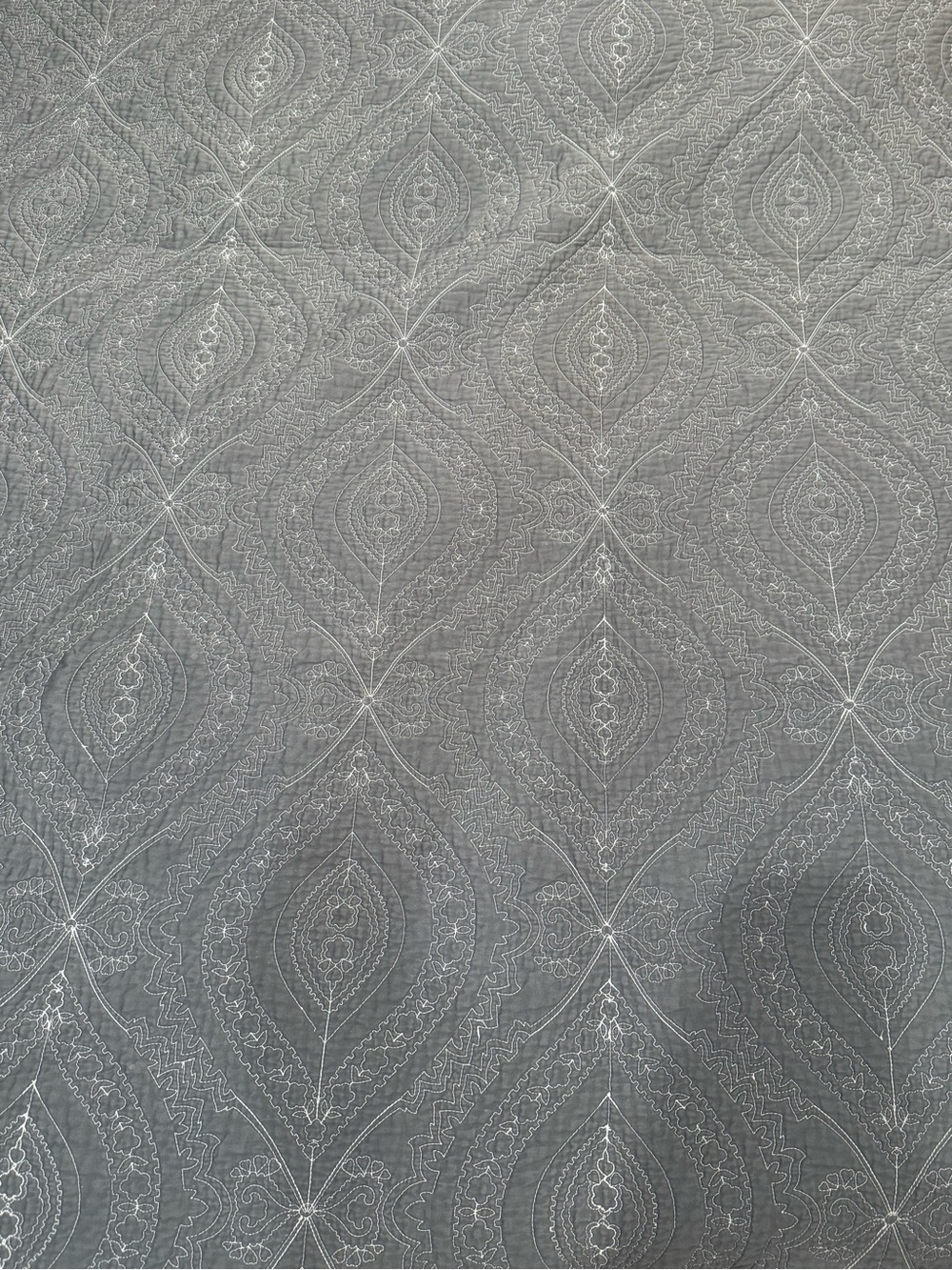 Amy Butler for Welspun Gray Embroidered
Paisley Bed Cover/Quilt
- 84" × 87"